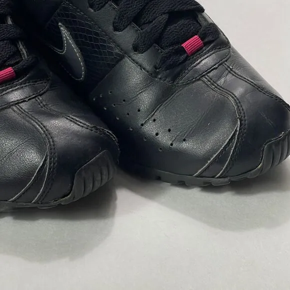 Nike Shoes Womens Size 6 Shox Classic II 343907-010 Leather Black Pink