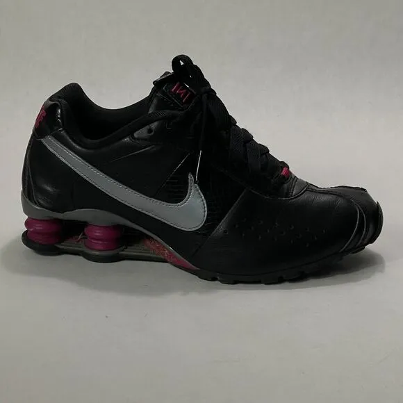 Nike Shoes Womens Size 6 Shox Classic II 343907-010 Leather Black Pink