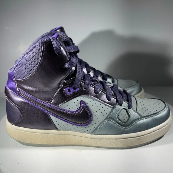 Nike Son Of Force Womens Size 8 Basketball Shoes Sneaker Air Purple Gray Mid Top
