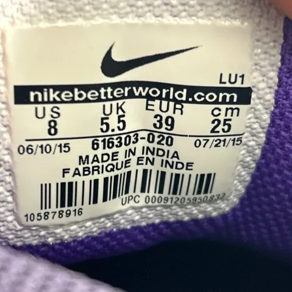 Nike Son Of Force Womens Size 8 Basketball Shoes Sneaker Air Purple Gray Mid Top