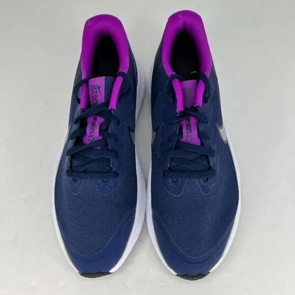 Nike Star Runner Kids DA2776-404 Navy Blue Purple Lace Up Size 4Y Athletic Shoes