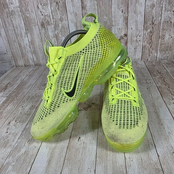 Nike VaporMax Flyknit Running Shoes Neon Green Sneakers FD0761-700 Size 9