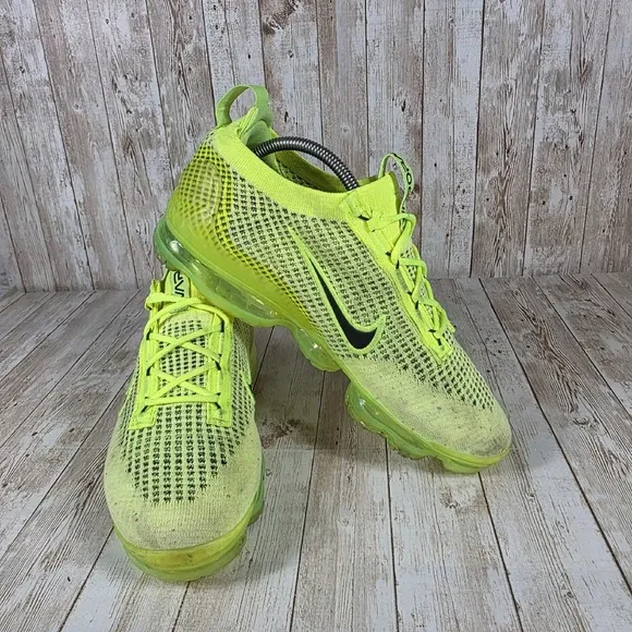 Nike VaporMax Flyknit Running Shoes Neon Green Sneakers FD0761-700 Size 9