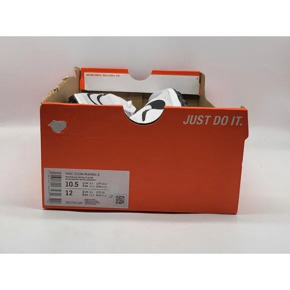 Nike Zoom Mamba 6 DR2733-100 White Distance Track With Spikes Men Size 10.5