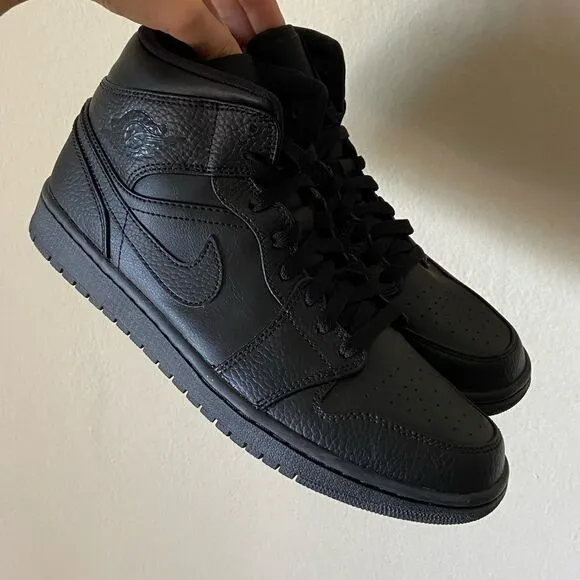Nike Air Jordan 1 Black Sneakers Size 9.5