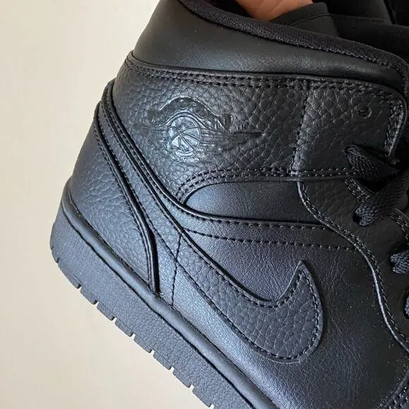 Nike Air Jordan 1 Black Sneakers Size 9.5
