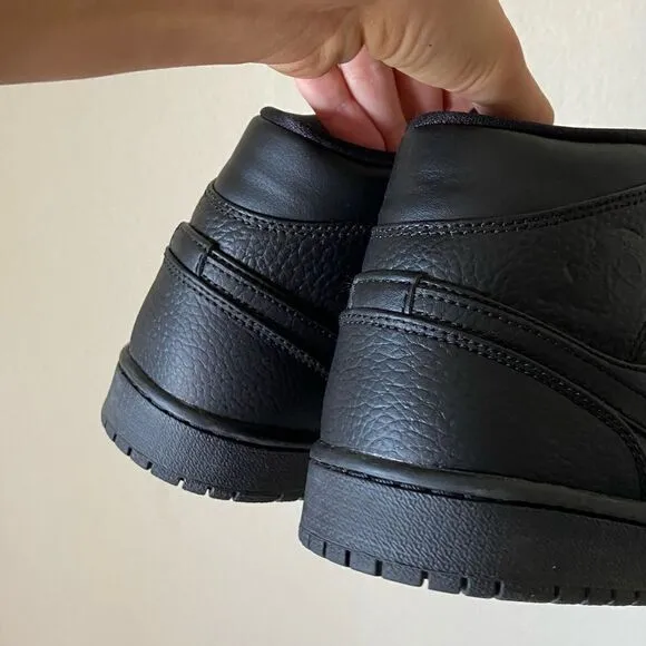 Nike Air Jordan 1 Black Sneakers Size 9.5