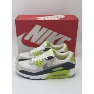 Nike Air Max 90 Shoes White Cyber Dark Smoke Gray  DM0029-107 Mens Size 11.5 NEW