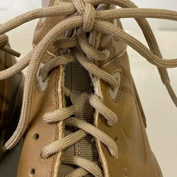Nike Koth Ultra Mid Top GS Youth Tan Leather Lace Up Boots 859411-201 Size 5 Sne