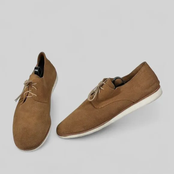 Nisolo Sedona Travel Derby Loafer Mens Size 12 Suede Leather Tan Brown Minimal