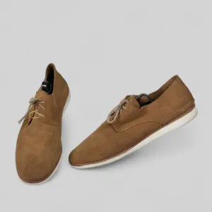 Nisolo Sedona Travel Derby Loafer Mens Size 12 Suede Leather Tan Brown Minimal