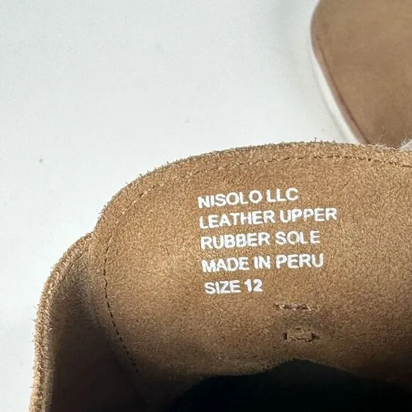 Nisolo Sedona Travel Derby Loafer Mens Size 12 Suede Leather Tan Brown Minimal