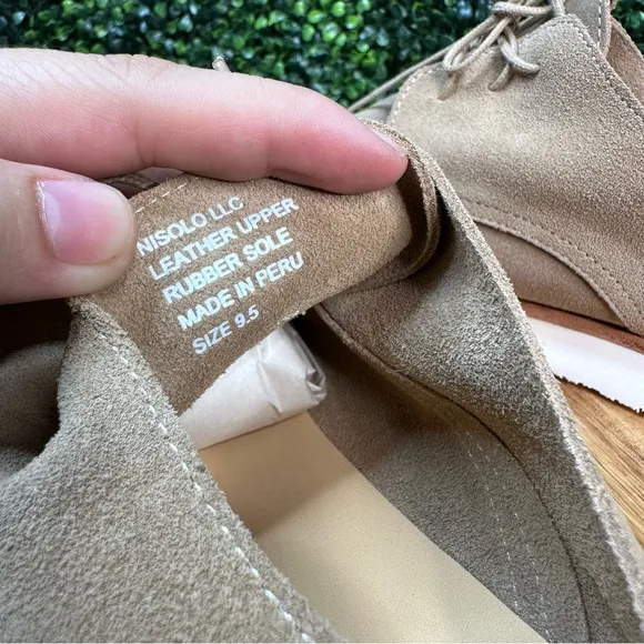 Nisolo x Anthropologie travel derby in stone new in box