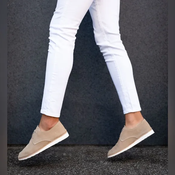 Nisolo x Anthropologie travel derby in stone new in box