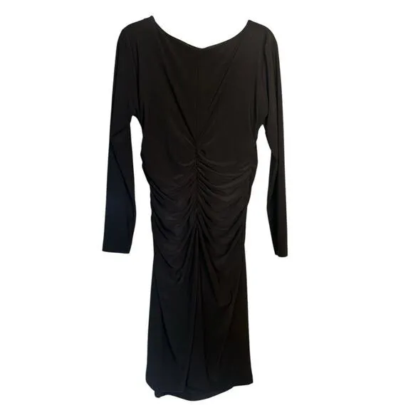 Norma Kamali Kulture Women's Ruched Sheath Dress Size XL Black Whimsigoth NWOT