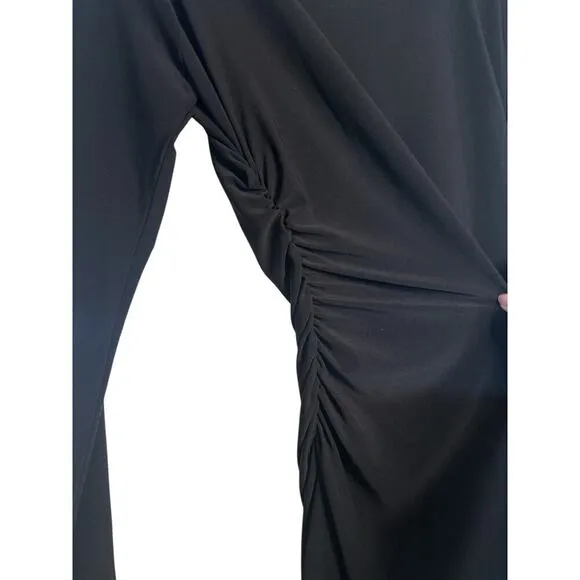 Norma Kamali Kulture Women's Ruched Sheath Dress Size XL Black Whimsigoth NWOT