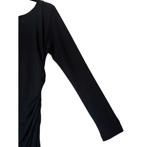Norma Kamali Kulture Women's Ruched Sheath Dress Size XL Black Whimsigoth NWOT