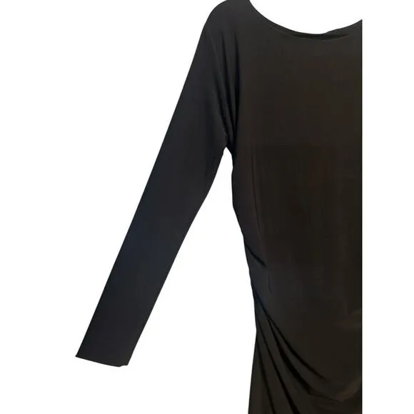 Norma Kamali Kulture Women's Ruched Sheath Dress Size XL Black Whimsigoth NWOT