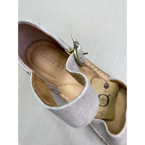 NWB BORN Nellie Gray Distressed Leather Wedges, Size 7, 110$