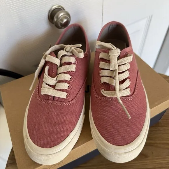 NWB SEAVEES Legend Seachange Red Sz 5 Recycled Sneaker Lace Up Boat Shoe Classic