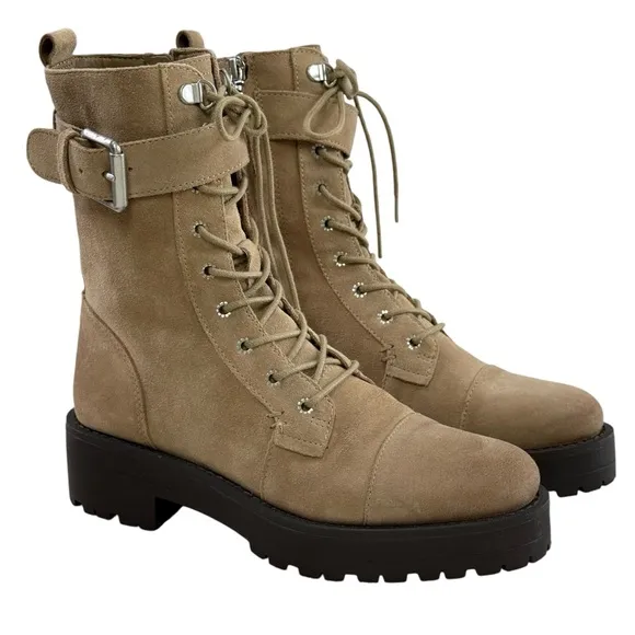 NWOB Sam Edelman Junip Suede Lace-Up Lug Sole Combat Boots Women’s Size 6M