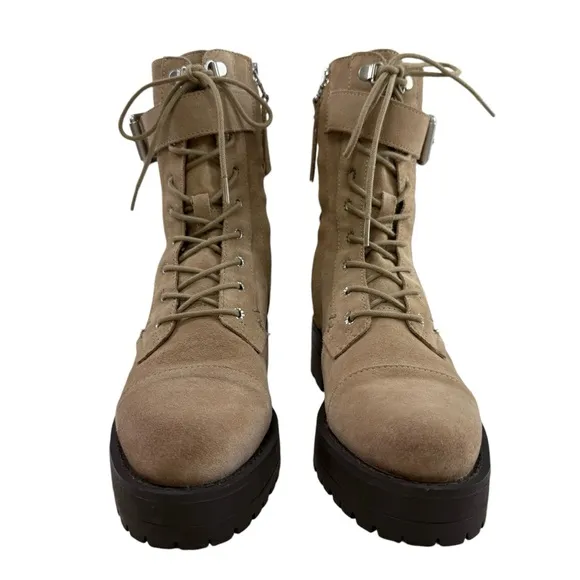 NWOB Sam Edelman Junip Suede Lace-Up Lug Sole Combat Boots Women’s Size 6M