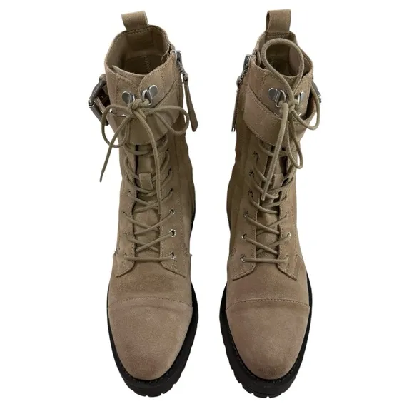 NWOB Sam Edelman Junip Suede Lace-Up Lug Sole Combat Boots Women’s Size 6M