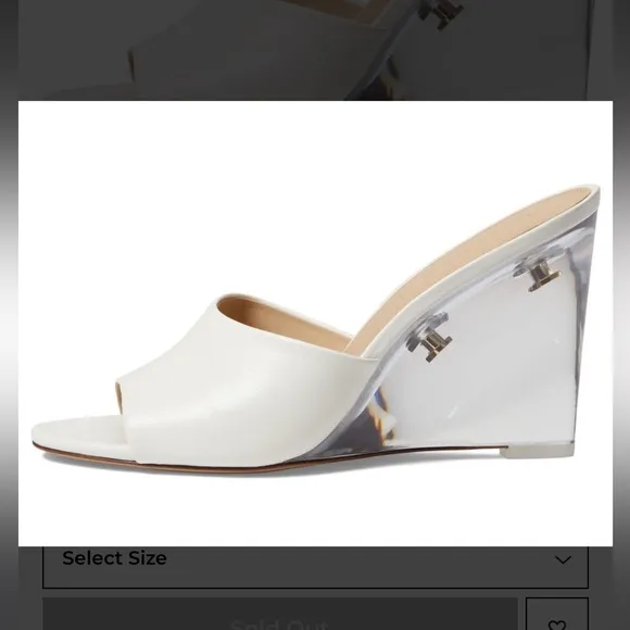 NWOB SIZE 10 Veronica Beard White Dali Lucite Wedge Shoes