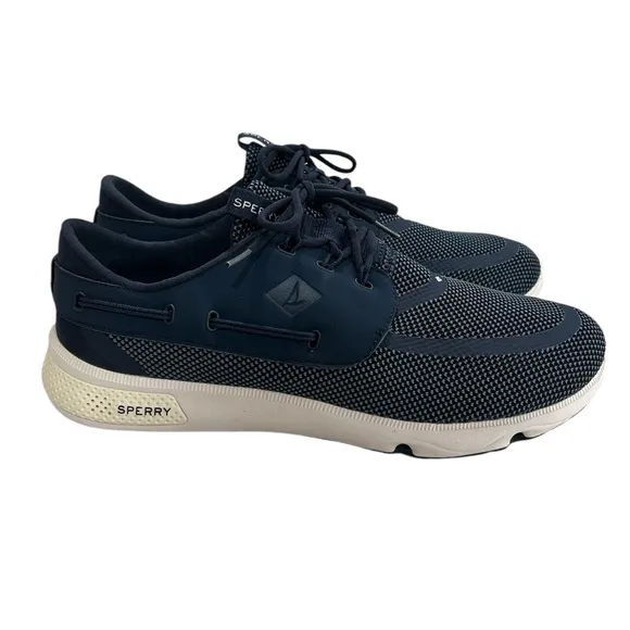 NWOB Sperry Men's 7 Seas 3-Eye Sneaker Boat Shoes in Navy - Size 13
