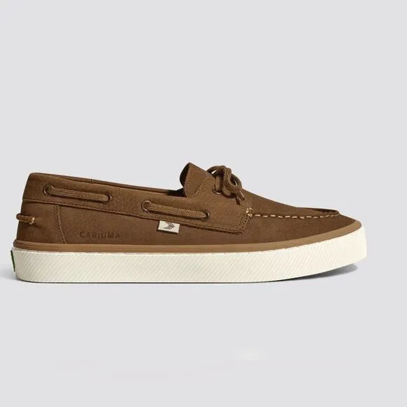 NWOB Cariuma Men’s Mare Nubuck Leather Comfort Boat Shoes in Mocha size 10.5
