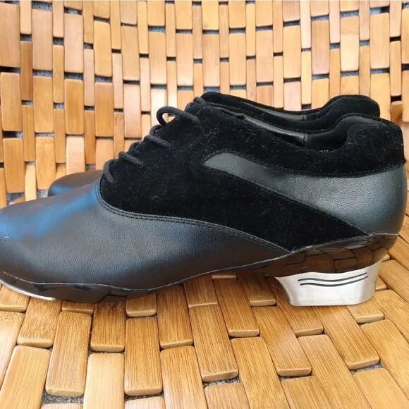 NWOT CAPEZIO Black Lace Up Tapsonic K542 Tele Tone Tap Shoes Size 11.5