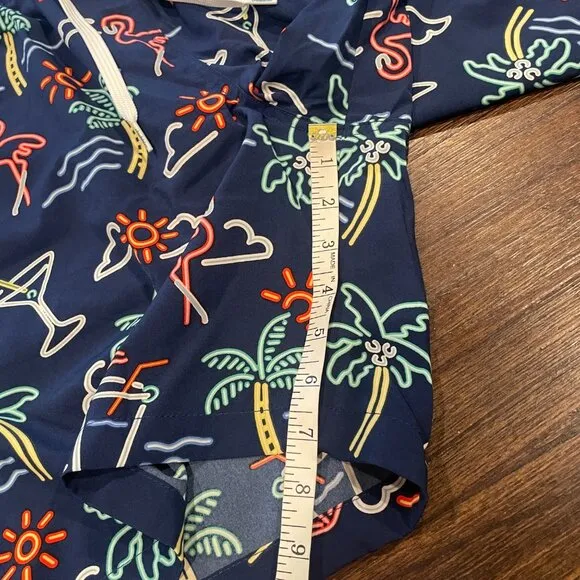 NWOT Chubbies Men's XL The Neon Lights 7&quot; Classic Swim Trunk Navy Graphic Print