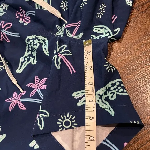 NWOT Chubbies Men's XS Neon Glades Lined Classic Swim Trunk Navy Alligator Palms