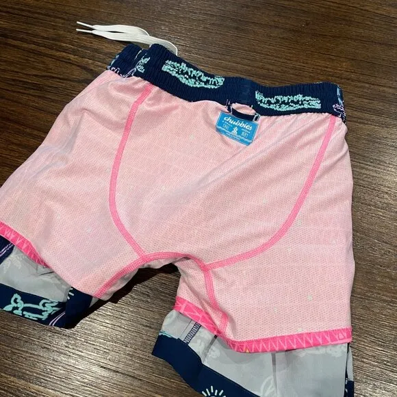 NWOT Chubbies Men's XS Neon Glades Lined Classic Swim Trunk Navy Alligator Palms