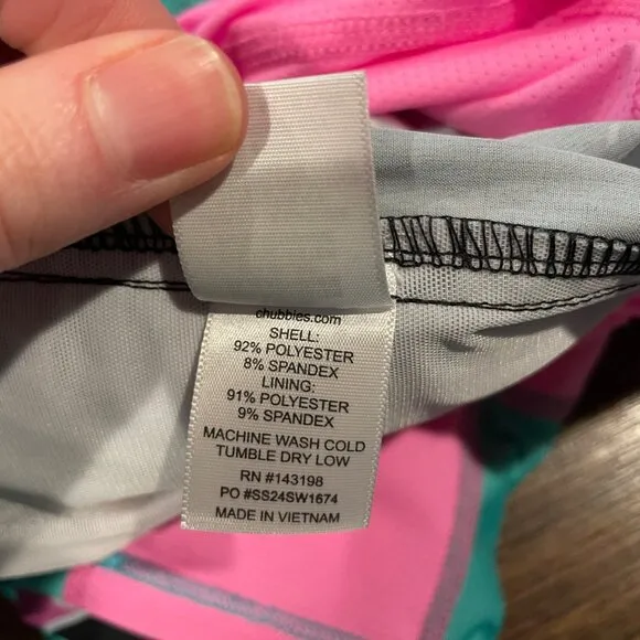 NWOT Chubbies Sz S Havana Nights 4&quot; (2.5&quot;) Lined Classic Swim Trunk Black Palms
