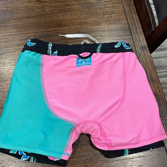 NWOT Chubbies Sz S Havana Nights 4&quot; (2.5&quot;) Lined Classic Swim Trunk Black Palms