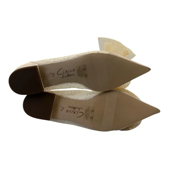 NWOT Circus NY by Sam Edelman Darcey Mesh Pointed-Toe Bow Flats Size 7.5M