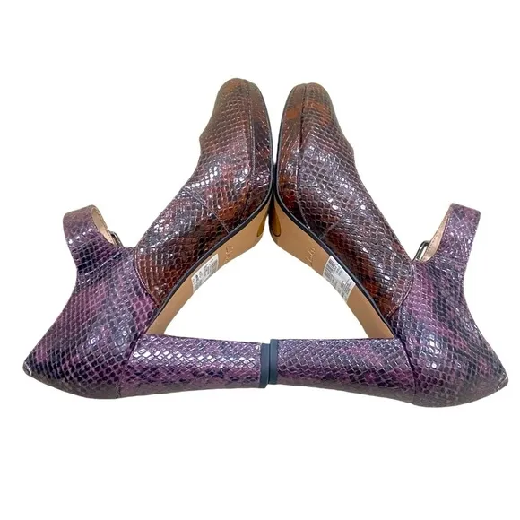 Nwot Clarks Kendra Gaby snakeskin embossed leather platform mary Jane shoes sz 9