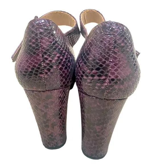 Nwot Clarks Kendra Gaby snakeskin embossed leather platform mary Jane shoes sz 9