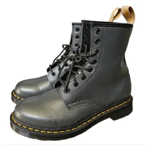 NWOT Dr. Martens 1460 Metallic Emboss 8 Eye Lace-Up Boots Faux Vegan Leather