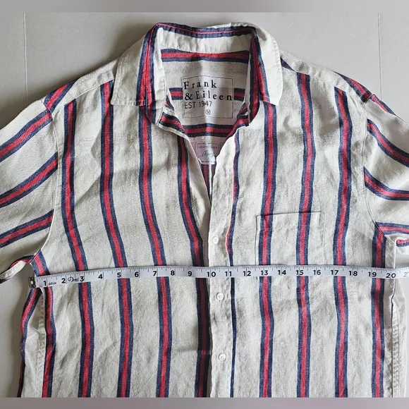 NWOT Frank and Eileen Mary Striped 100% Linen Shirt Dress Size M Quiet Luxury