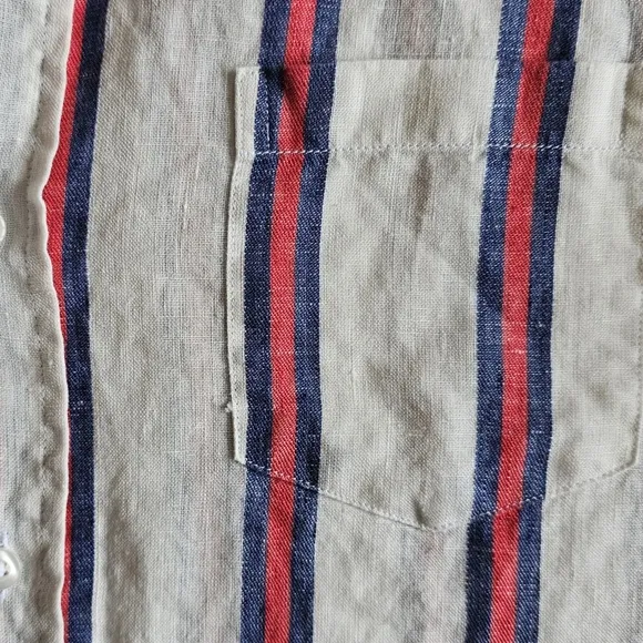 NWOT Frank and Eileen Mary Striped 100% Linen Shirt Dress Size M Quiet Luxury