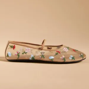 NWOT Jeffrey Campbell for Anthropologie Floral Mesh Flats Size 7.5