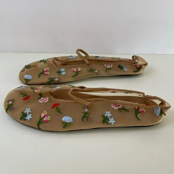 NWOT Jeffrey Campbell for Anthropologie Floral Mesh Flats Size 7.5