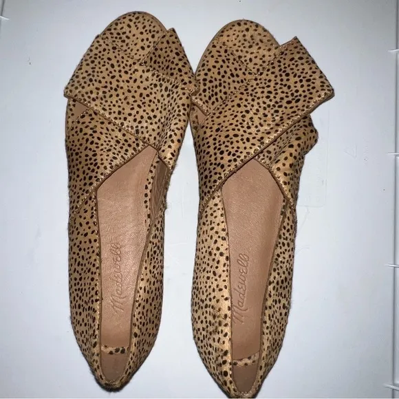NWOT Madewell Blaine Criss Cross Spotted Peep Toe Flats