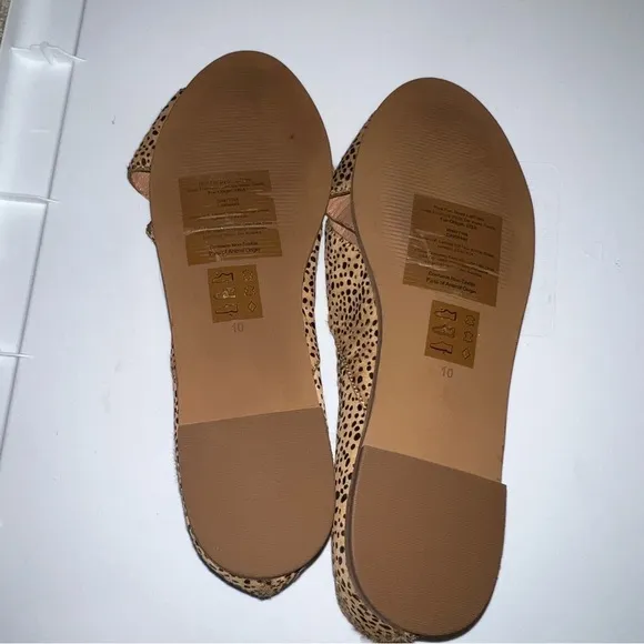 NWOT Madewell Blaine Criss Cross Spotted Peep Toe Flats