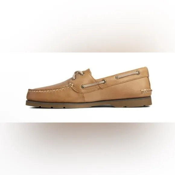 NWOT Sperry Men's “Leeward Top Sider”Tan Leather Boat Shoes Multiple Sizes