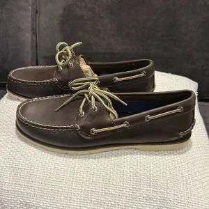 NWOT Sperry Men’s Top-Sider Classic Brown Leather Boat Shoes Size 9.5 &amp; 10 Wide