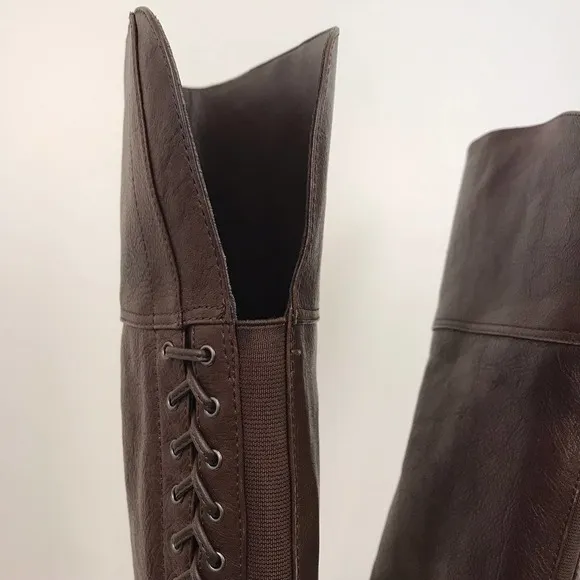 NWOT Vince Camuto Lace Up Leather Riding Boots