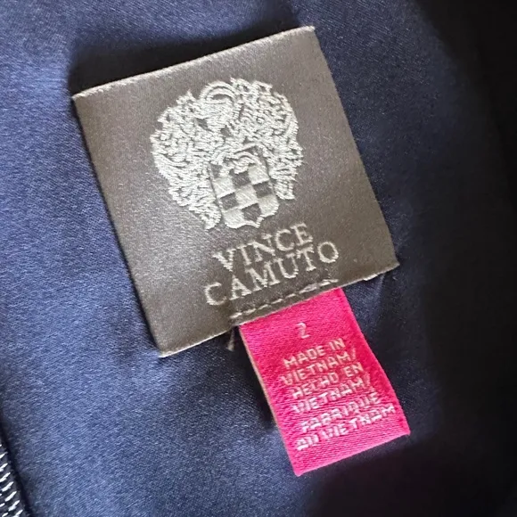NWOT VINCE CAMUTO Washer Tie Waist Crepe Dress In Navy